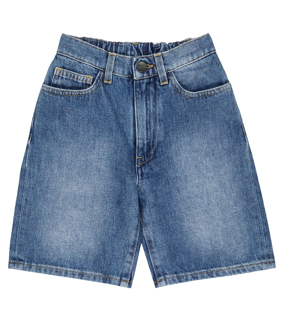 Palm Angels Logo Denim Shorts, Blue