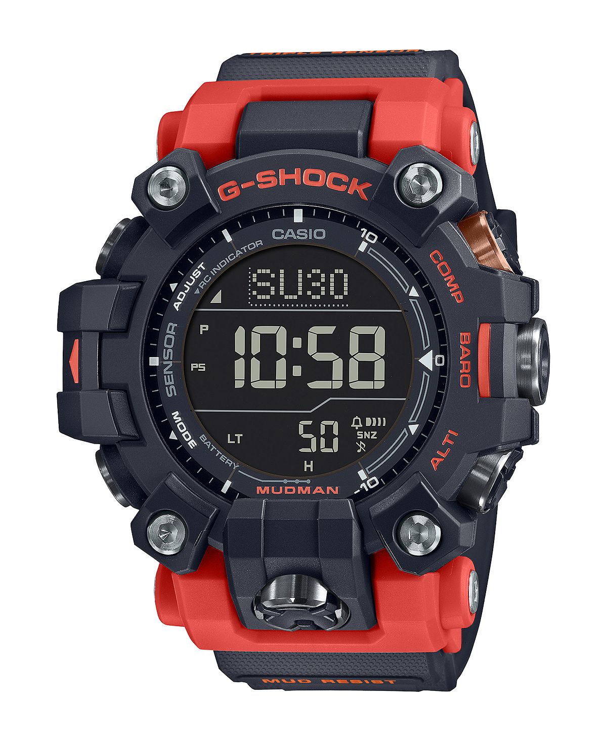 Gray Orange 52.7mm Men's Digital Resin Watch GW9500-1A4 G-Shock