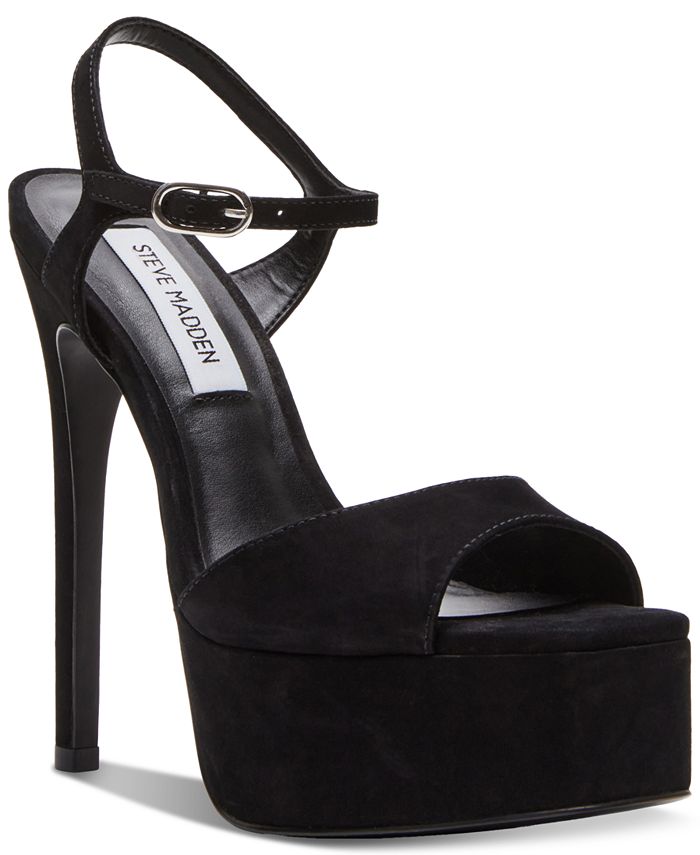 Steve Madden Women's Classic Ankle Platform Sandals black