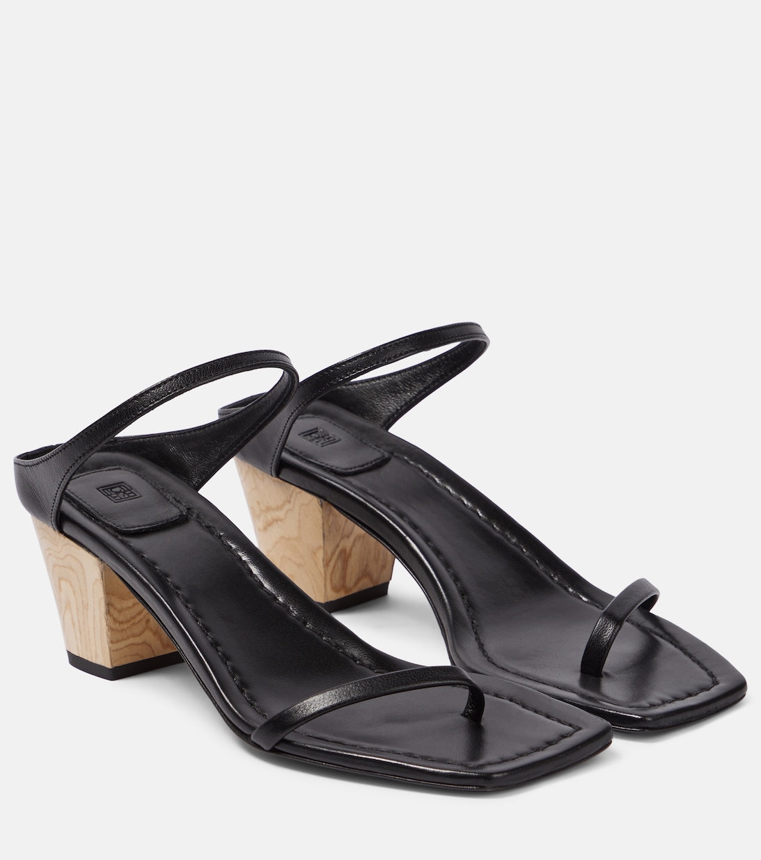 The City Toteme leather sandals, black