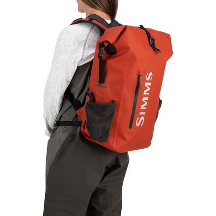 Simms Dry Creek Flip Top Backpack in Simms Orange