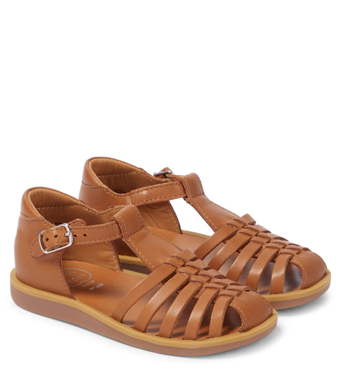 Poppy Pitti sandals in Pom d'Api leather, brown