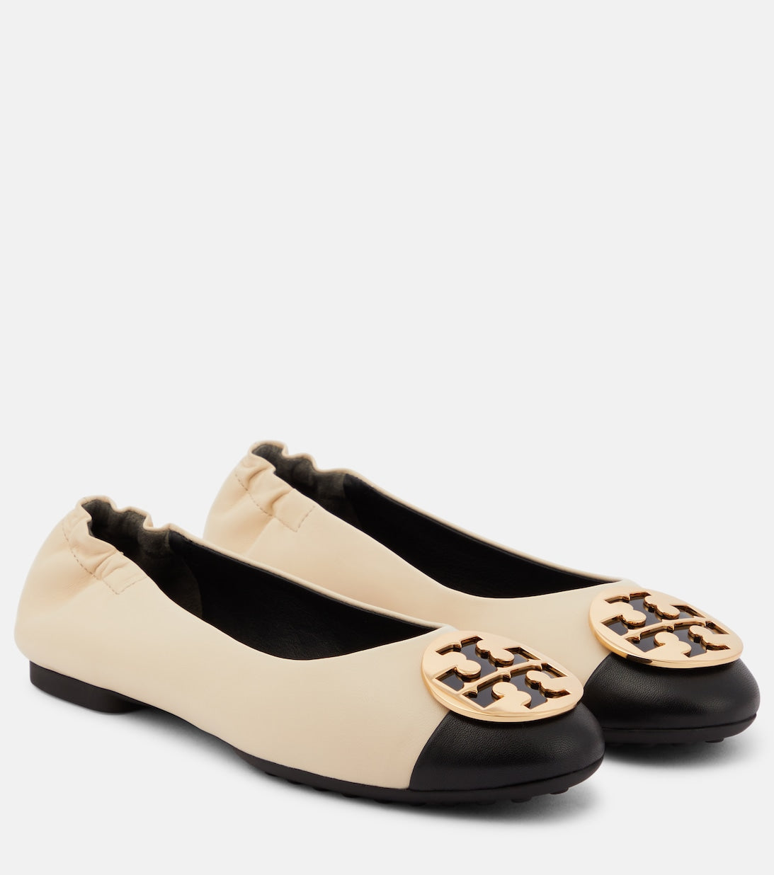 Claire Tory Burch leather ballet flats, white