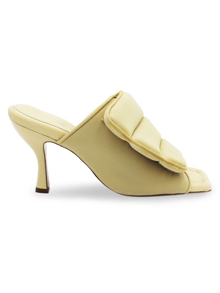 Gia Borghini Selva Padded Mules in Butter Yellow