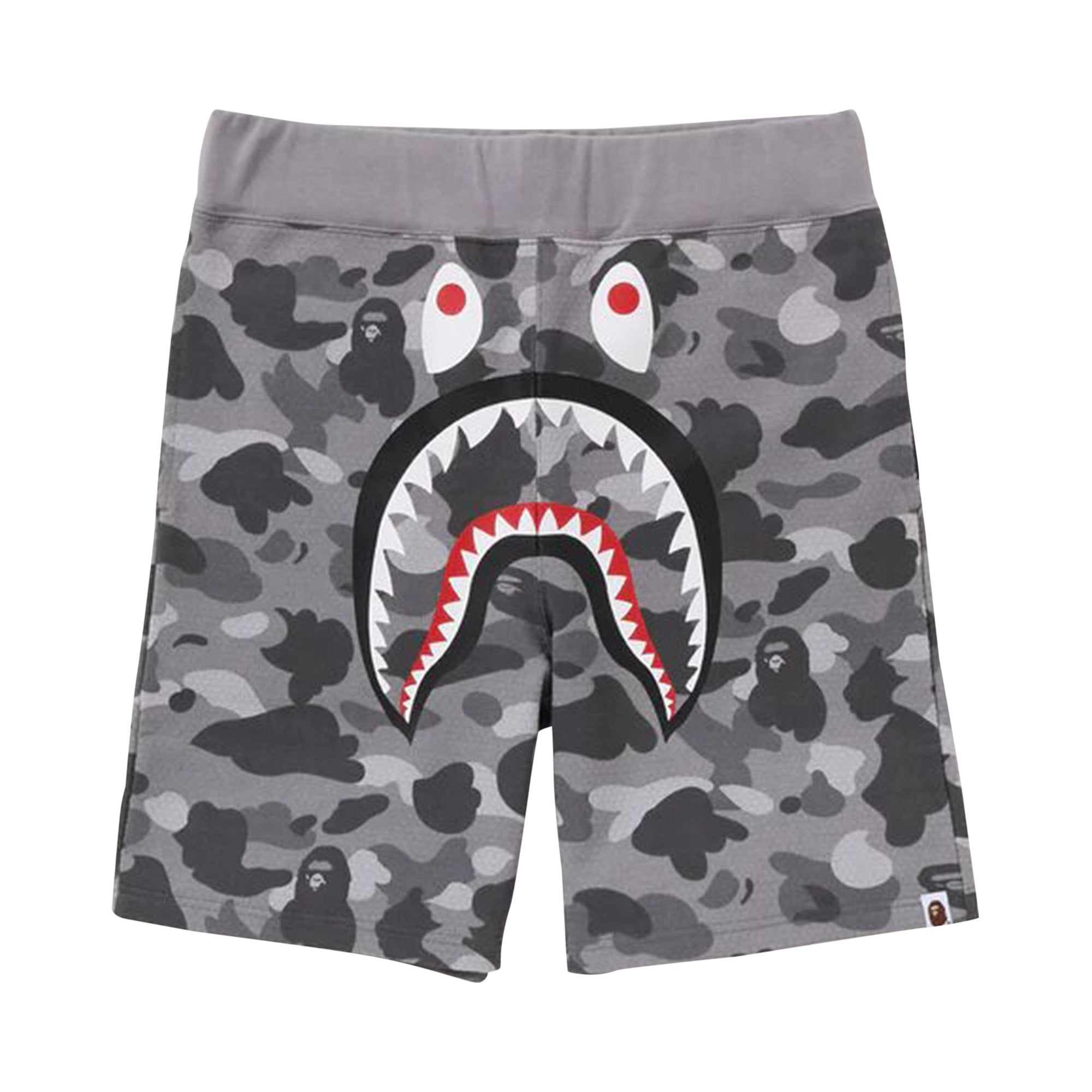 BAPE Honeycomb Camo Shark Sports Shorts, Gray