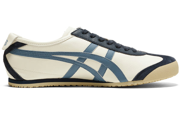 حذاء Onitsuka Tiger MEXICO 66 Deluxe باللون الأبيض والأزرق الداكن، باللون الأبيض