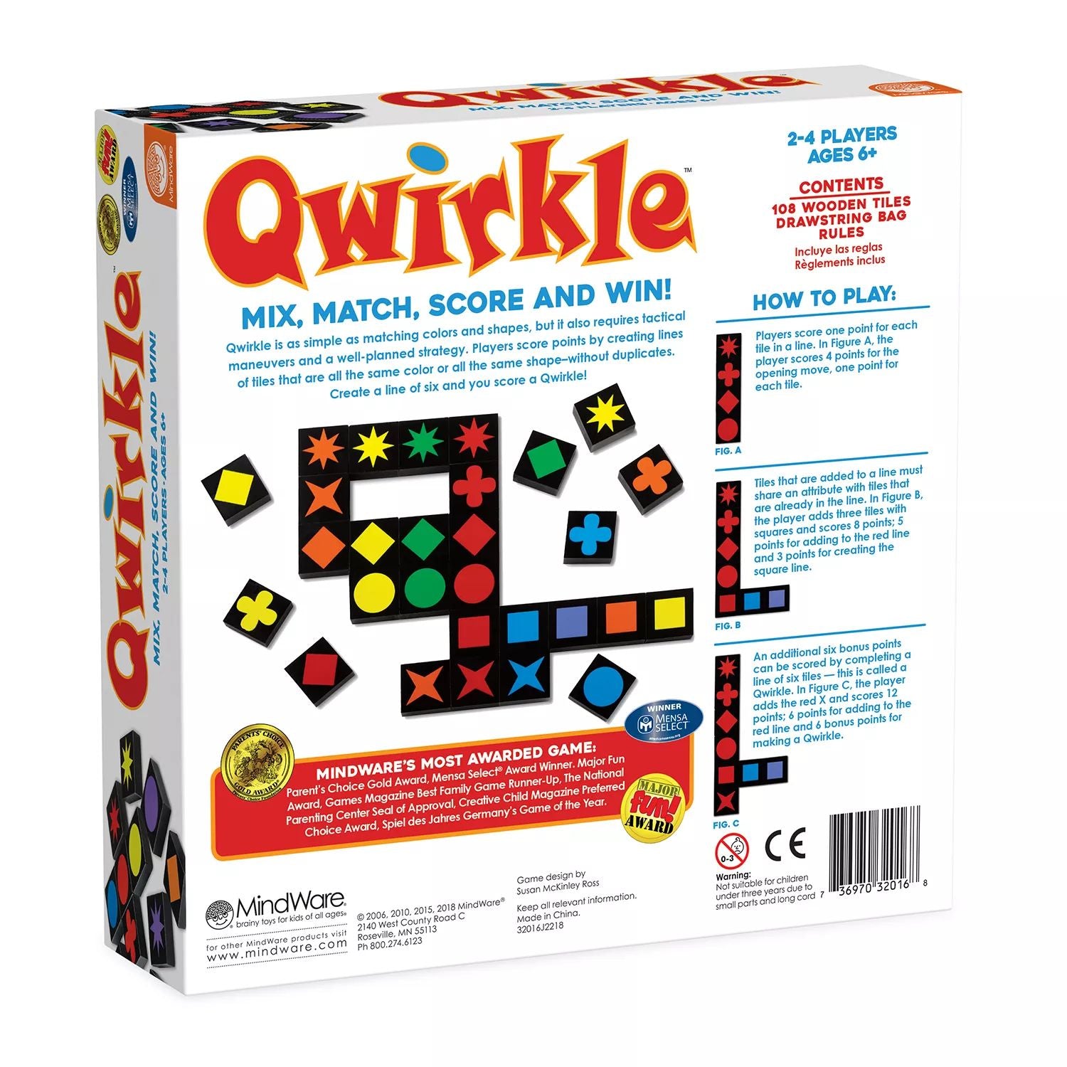 QWIRKLE Tile Matching Board Game MindWare