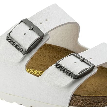 Women's Arizona Birkenstock sandals, White Birko-flor