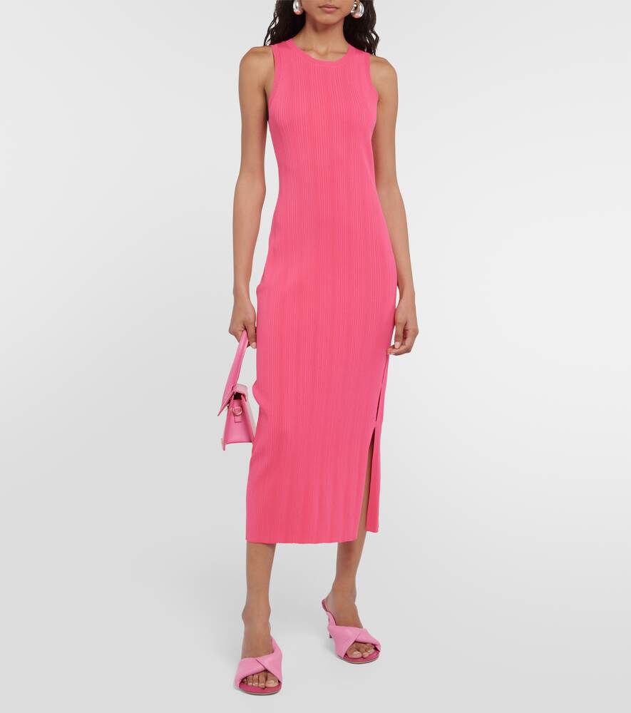 Ribbed midi dress FRAME, pink