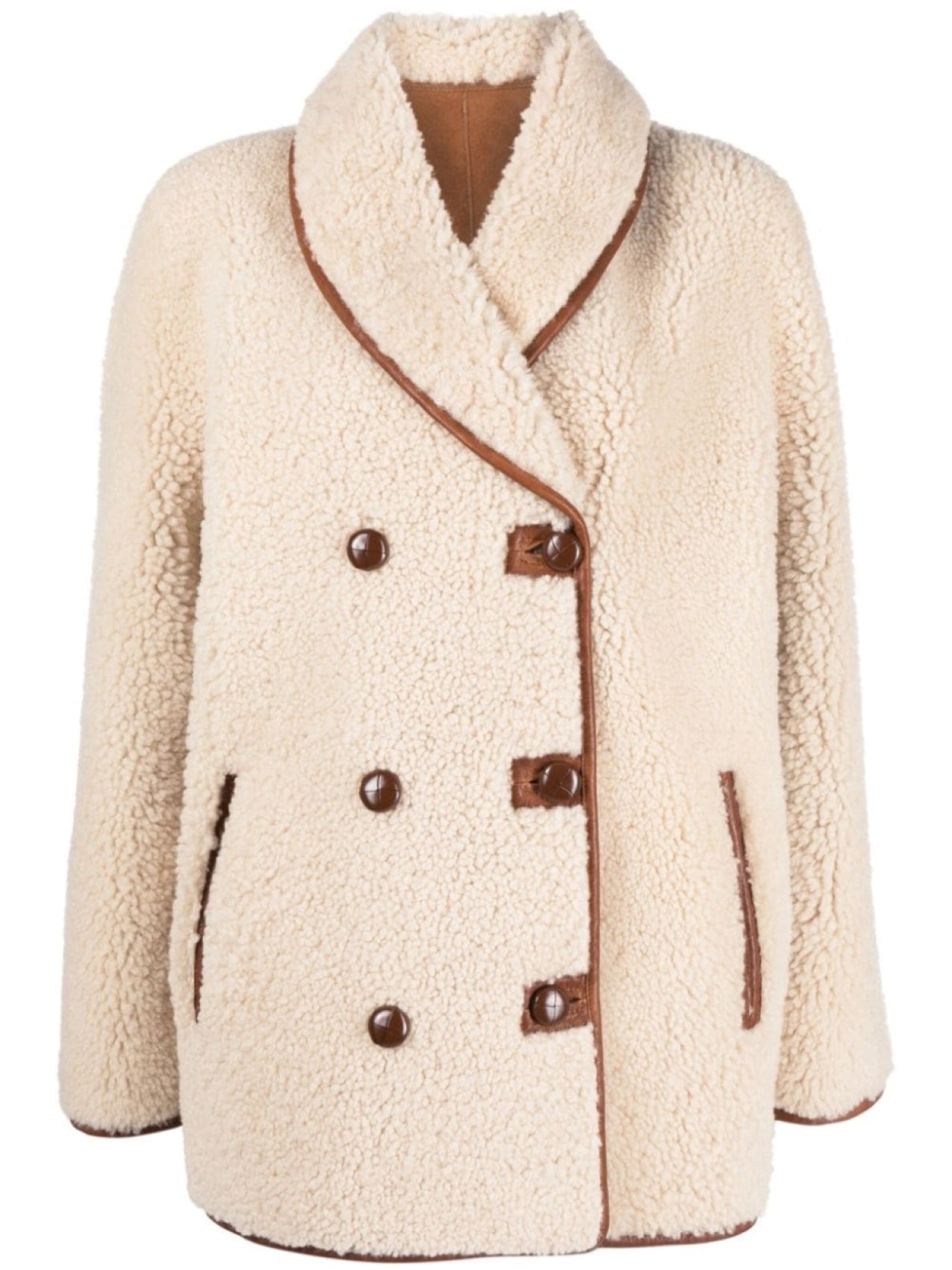 Claudie Pierlot Reversible Fur Coat, Gray