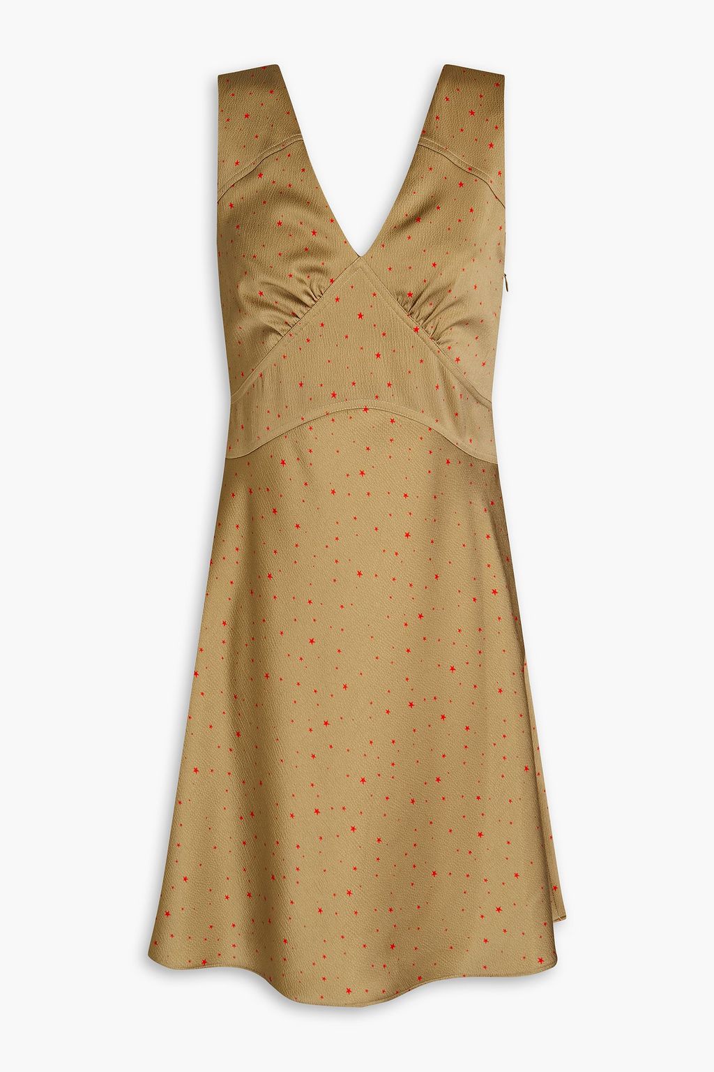 Victoria Beckham printed hammered satin mini dress, sand