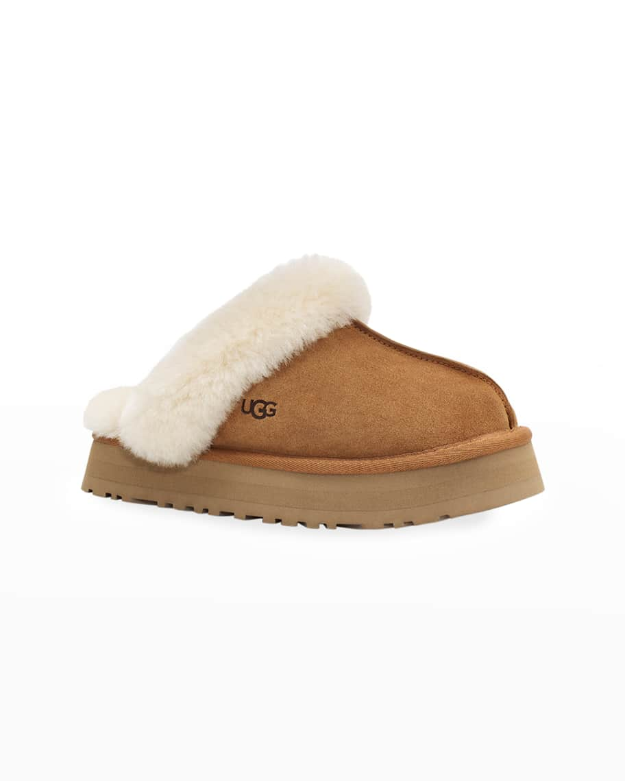 Disquette Suede Sheepskin Platform Slippers UGG