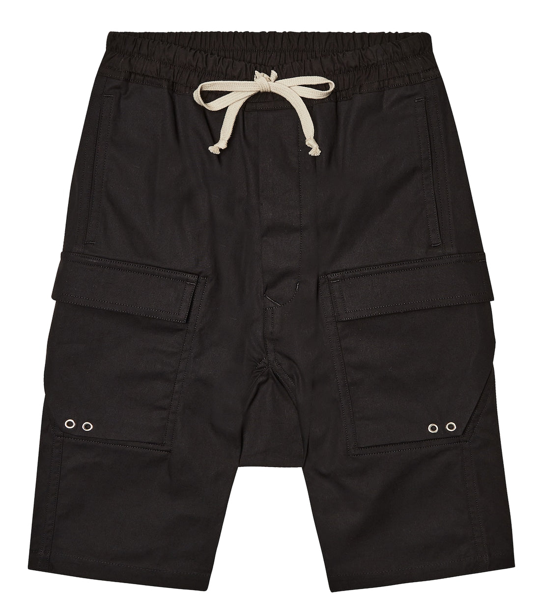 Pods Rick Owens Cotton Blend Cargo Bermuda Shorts, Black