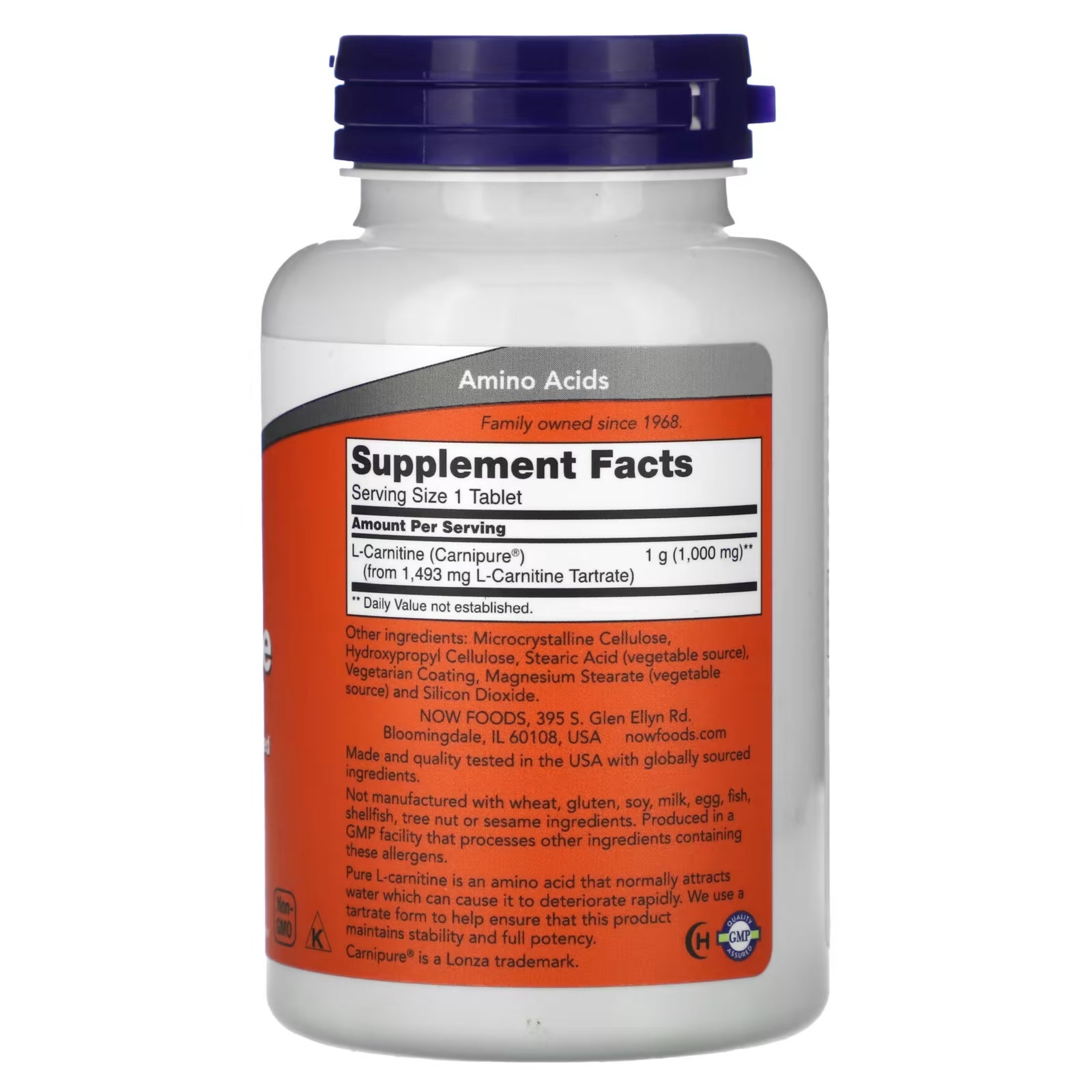 NOW Foods L-Carnitine، 1000 مجم، 50 قرصًا