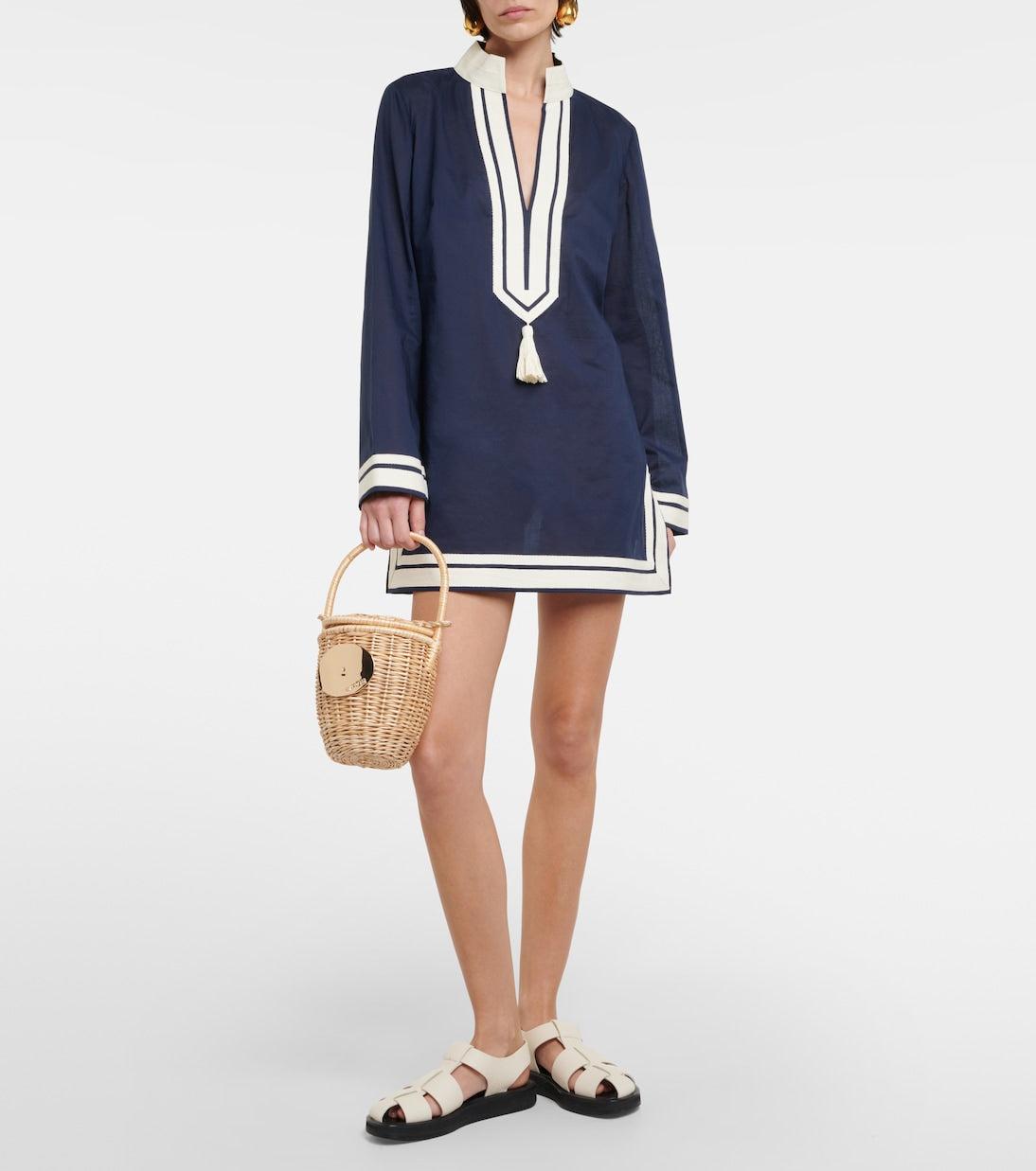 Tory Burch Cotton Tassel Tunic, Blue