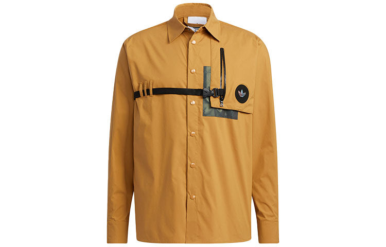 Prem Wvn Shirt Men Wheat Brown Adidas Originals, brown