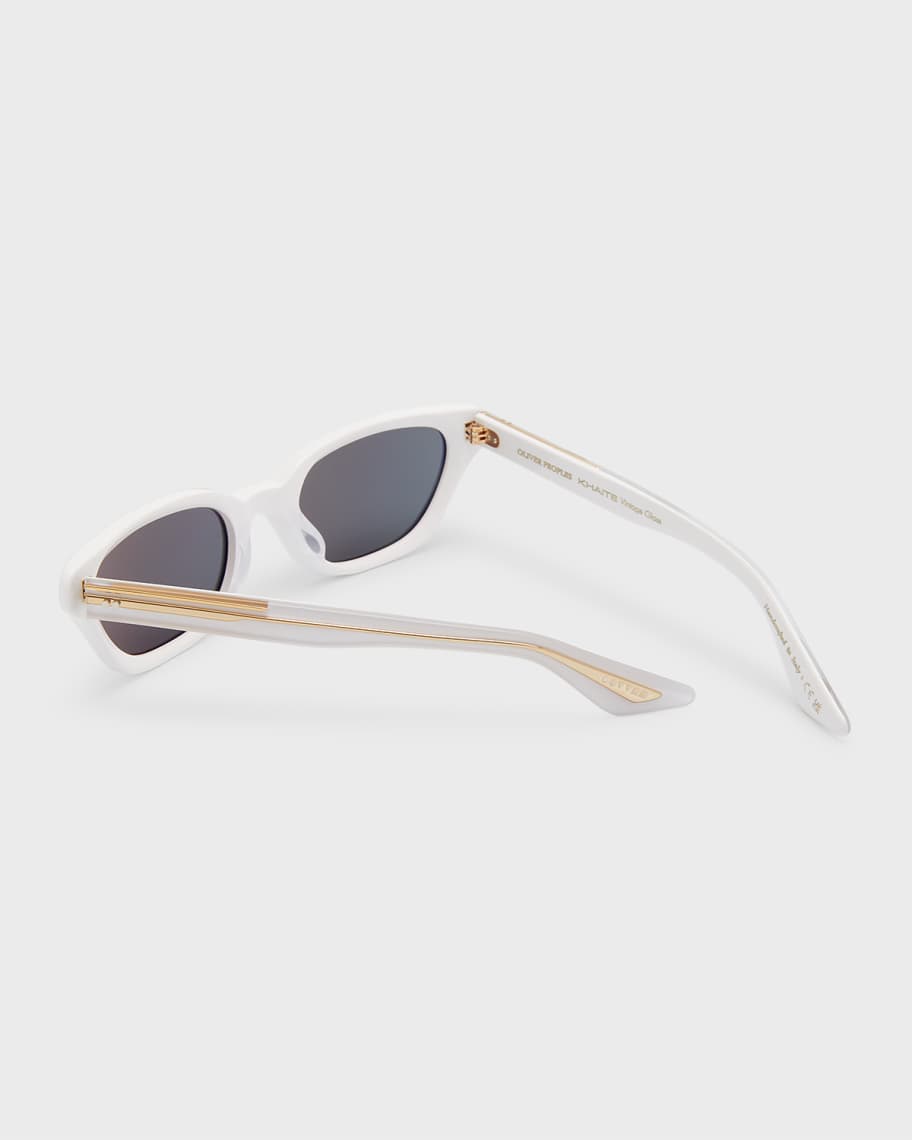 1983C KHAITE x Oliver Peoples White Acetate and Crystal Cat Eye Sunglasses