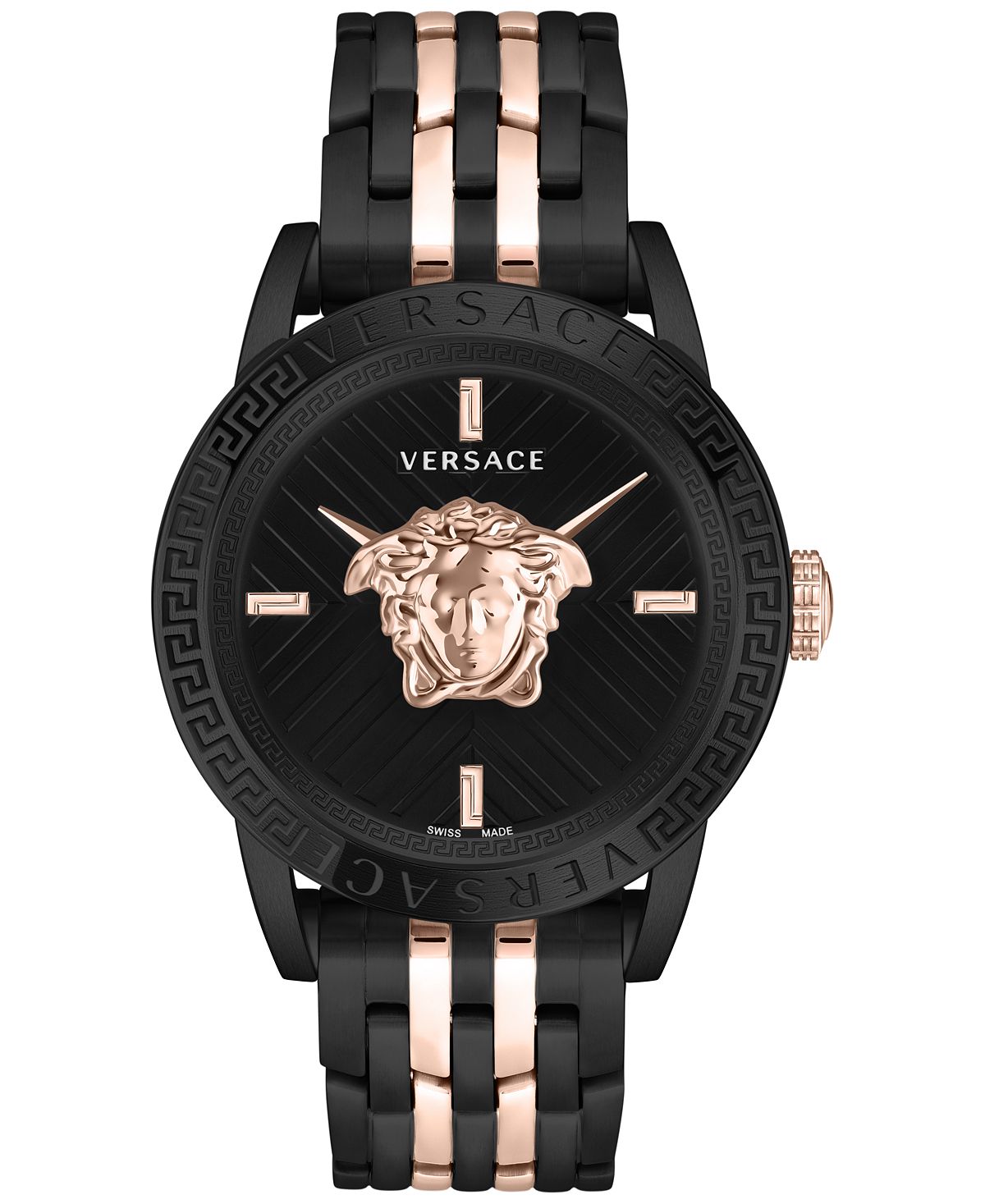 Versace Men's Swiss Two-Tone V-Code Bracelet Watch 43mm