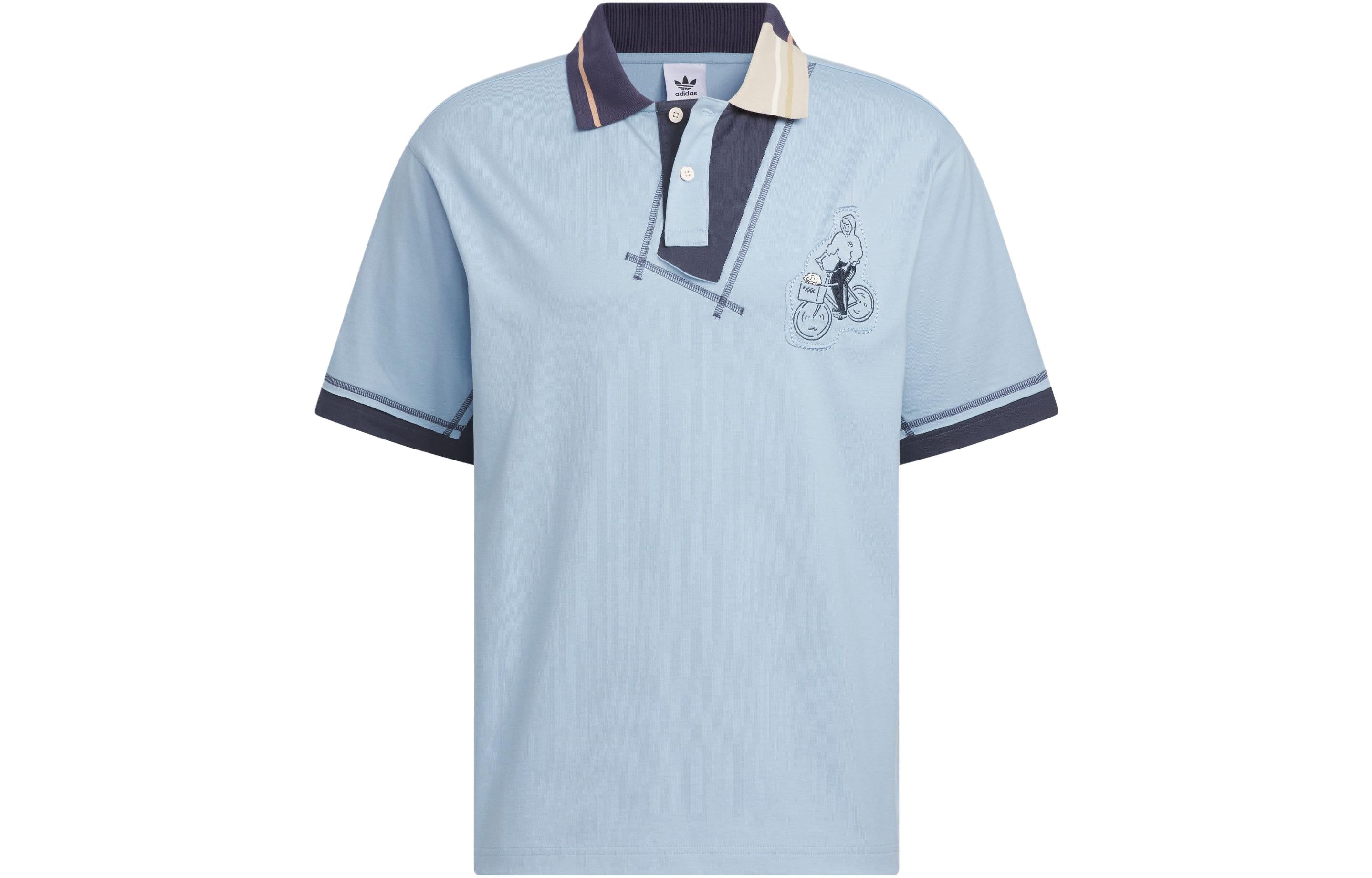 Adidas Originals Unisex Polo Shirt, sky blue