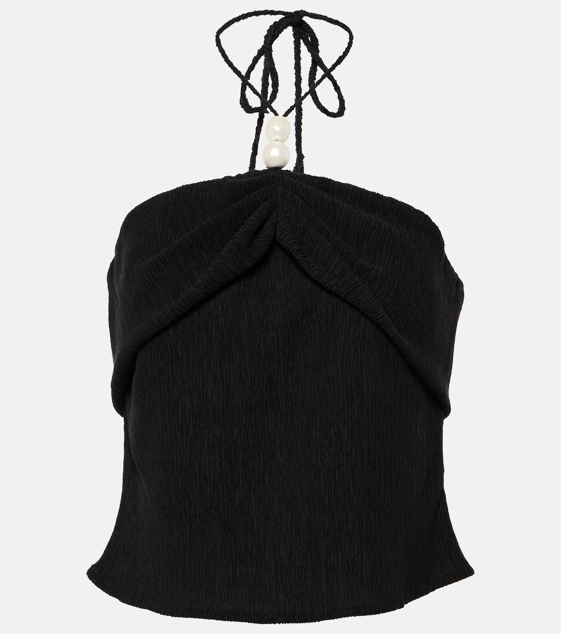 Magda Butrym Halter Neck Crop Top, Black