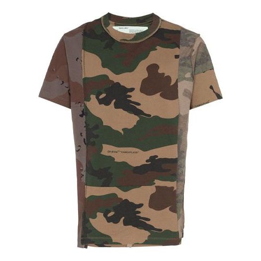 قميص تي شيرت بأكمام قصيرة من OFF-WHITE Camouflage Reconstructed Camo، مموه