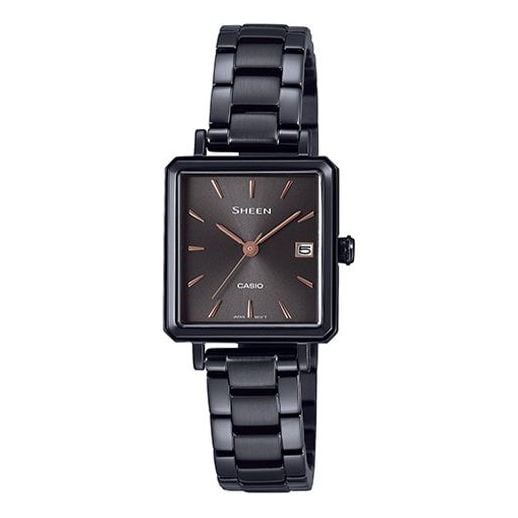 Watch CASIO Quartz Waterproof Sapphire Crystal SHEEN Black Analog, black