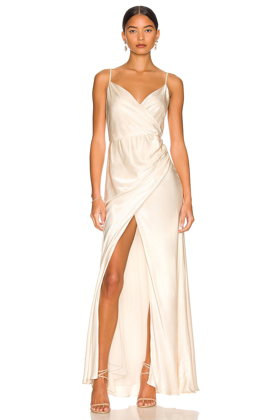 Shona Joy La Lune Cross Draped maxi dress, cream