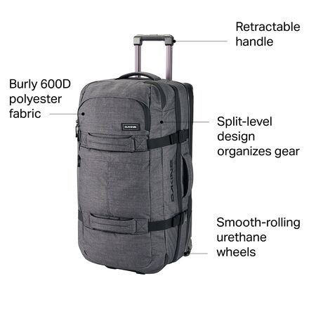 DAKINE 85L Split Roller Gear Bag, Gray