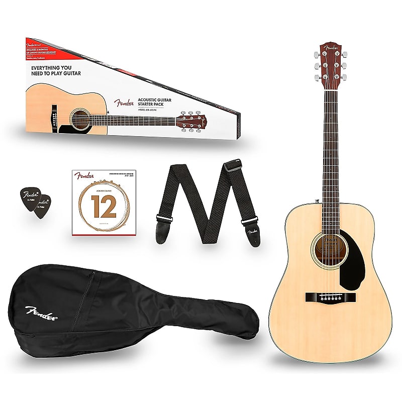 جيتار أكوستيك Fender CD-60S Dreadnought Acoustic Guitar Pack V2 - طبيعي - جديد - مع شحن سريع ومجاني!