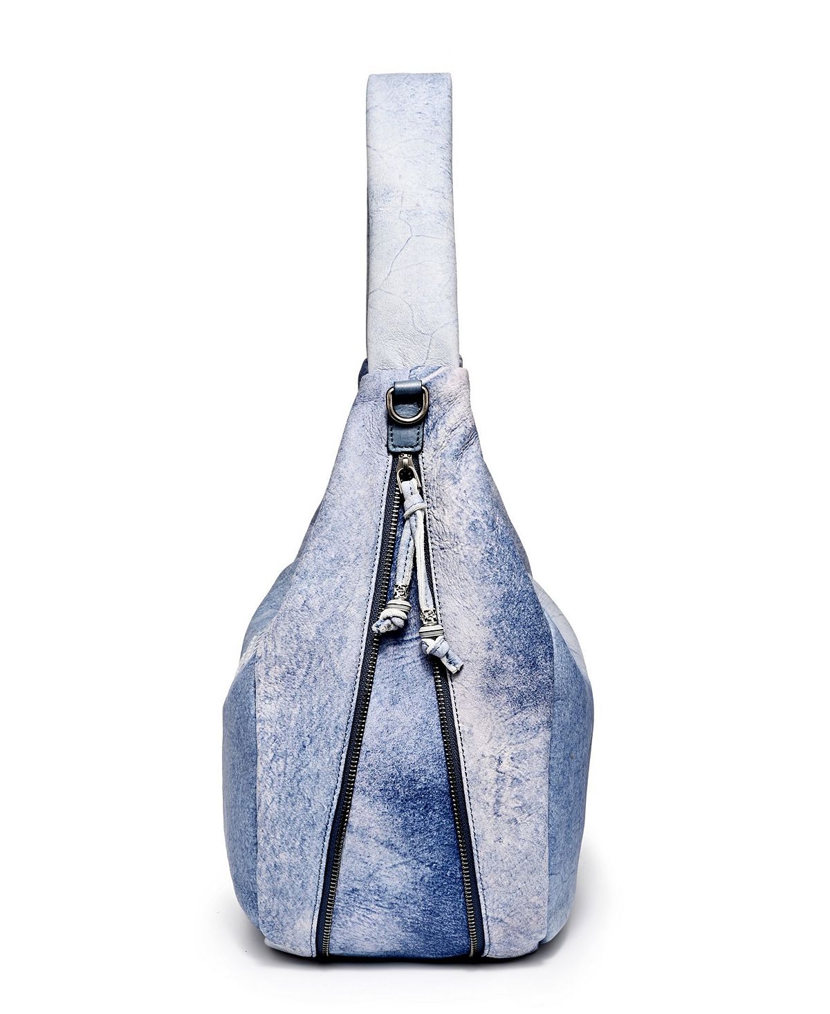 Women's Dorado transformable hobo bag made of genuine leather OLD TREND, blue