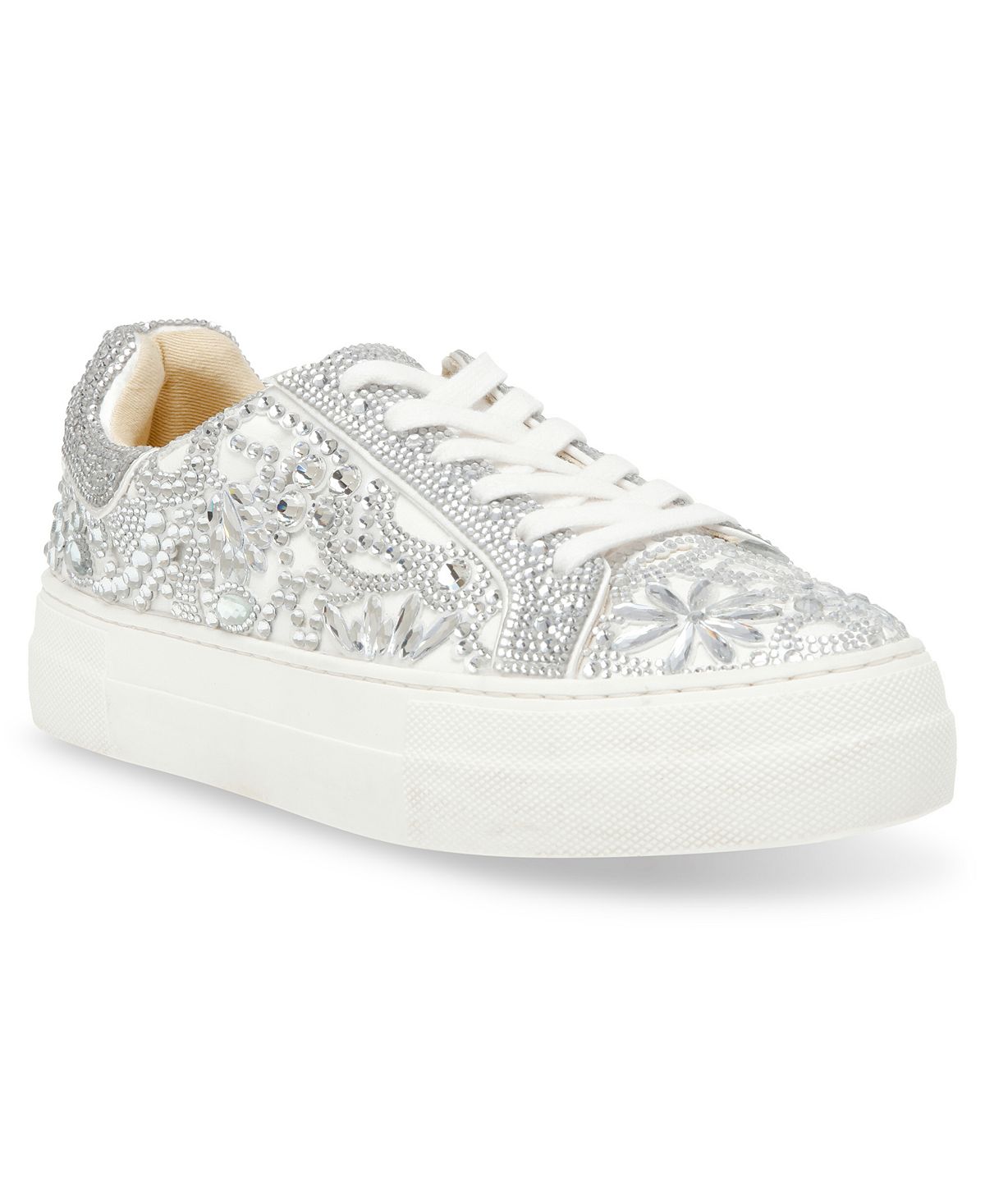 Betsey Johnson Women's Reily Rhinestone Sneakers, White