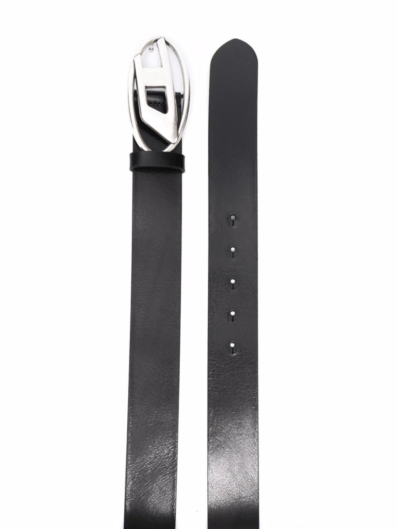 Diesel Belt 1DR with Logo Buckle, Black