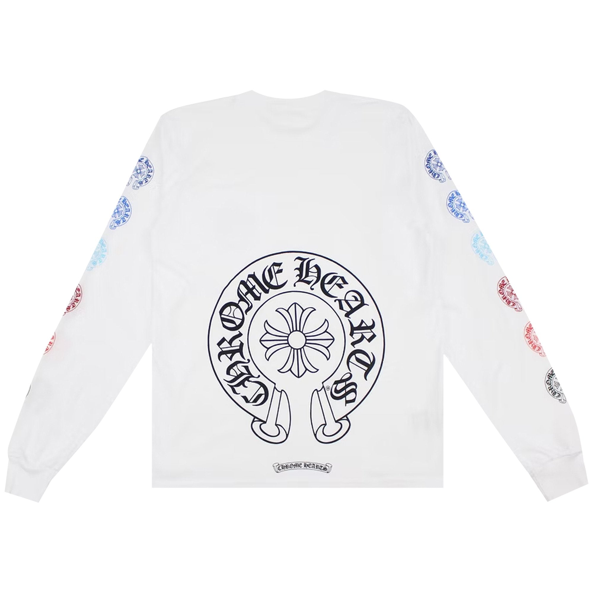 Chrome Hearts Horseshoe Multicolor Long Sleeve T-Shirt, White