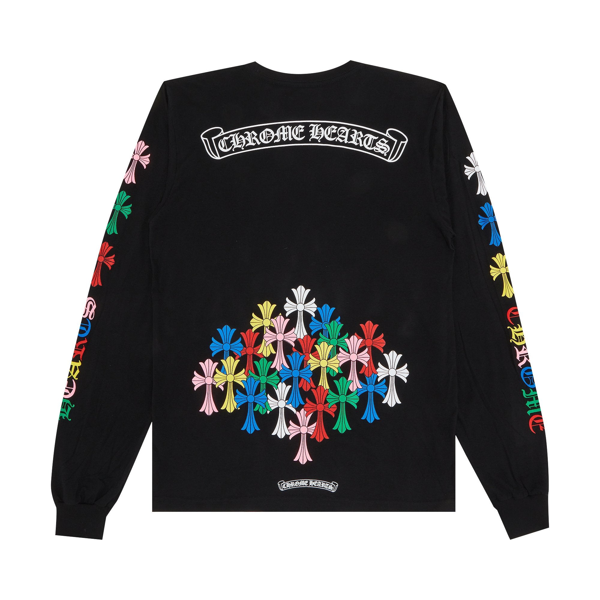 Chrome Hearts Cross Long Sleeve T-Shirt, Black/Multicolor