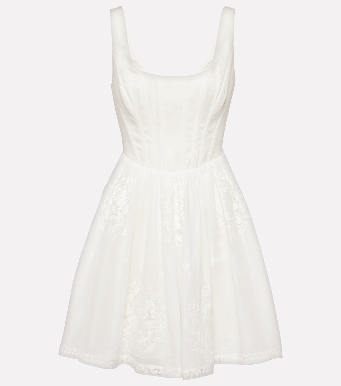 Zimmermann alight ramie mini bustier dress, white