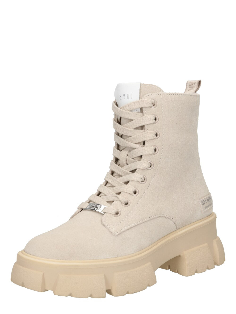 Steve Madden Tanker Lace-Up Ankle Boots, Cream