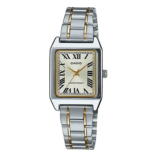 Watch CASIO DRESS Series Stainless Steel StrapSquare Golden Quartz Waterproof Gold Analog, yellow