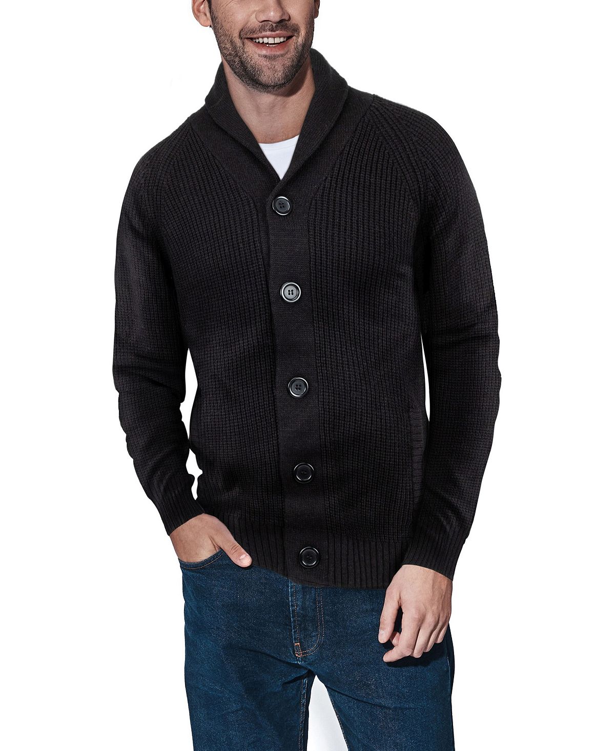 Men's cardigan with shawl collar X-Ray