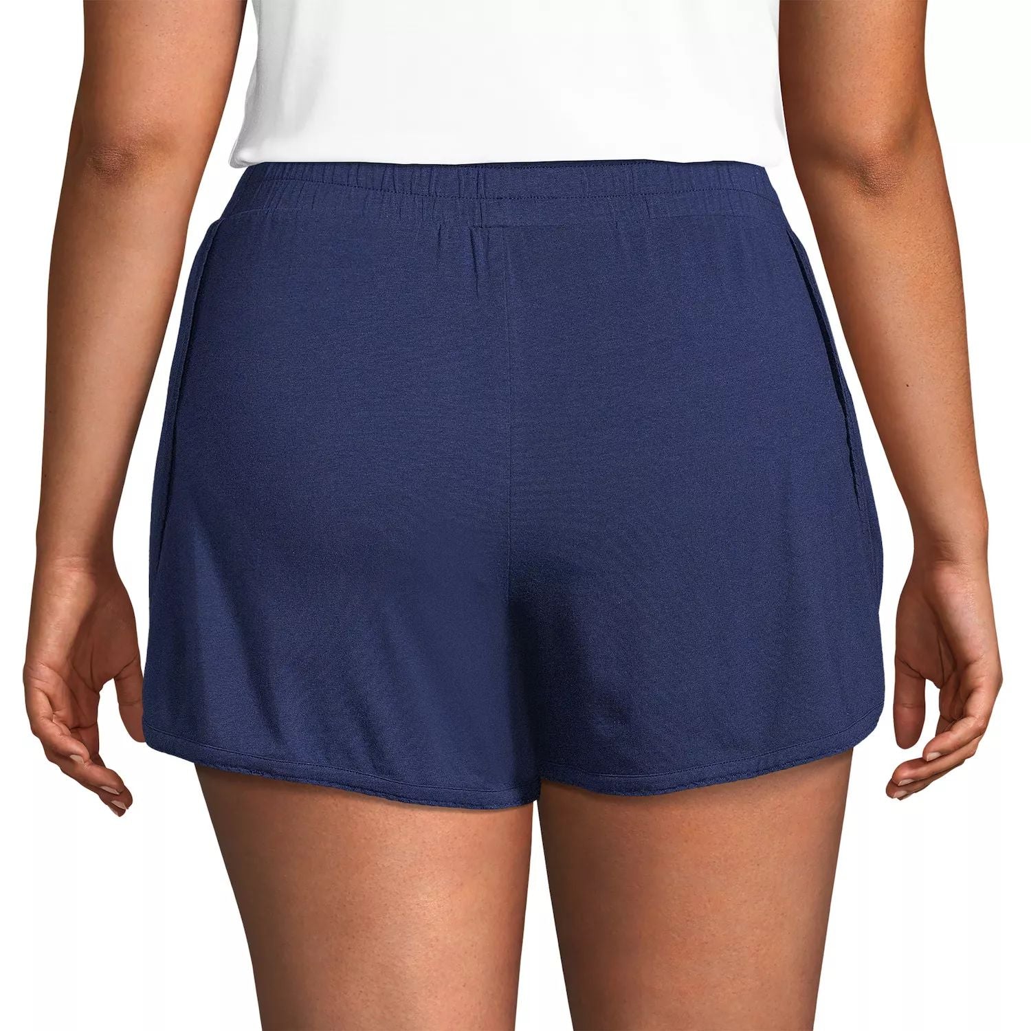 Lands' End Women's Plus Size Comfort Knit Pajama Shorts with Built-in Lands' End Panties