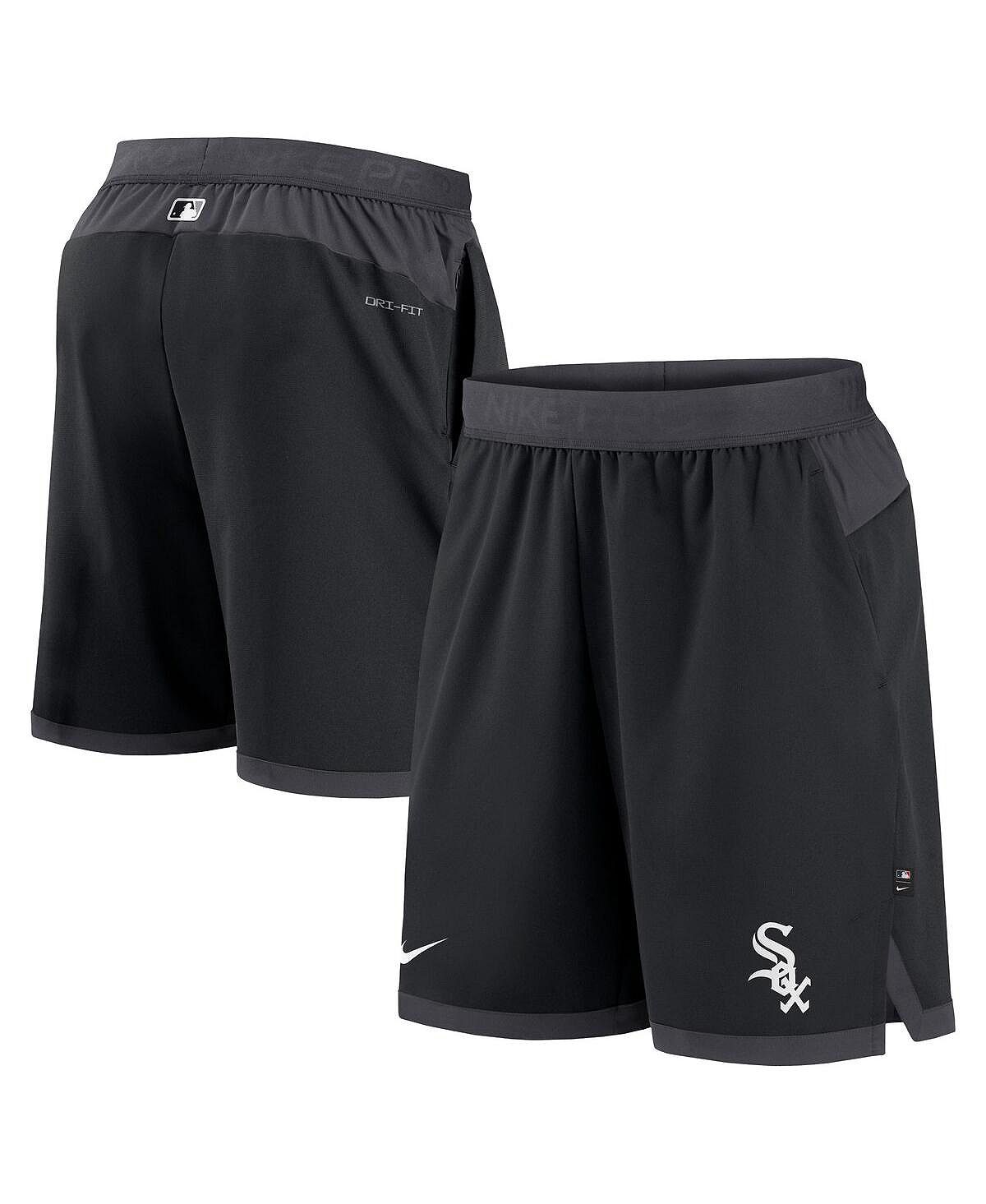 Nike Men's Black White Sox Authentic Collection Flex Vent Performance Shorts