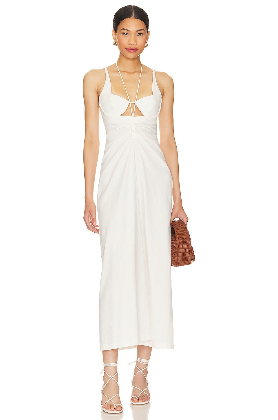 Maxi dress NBD Mallie, cream