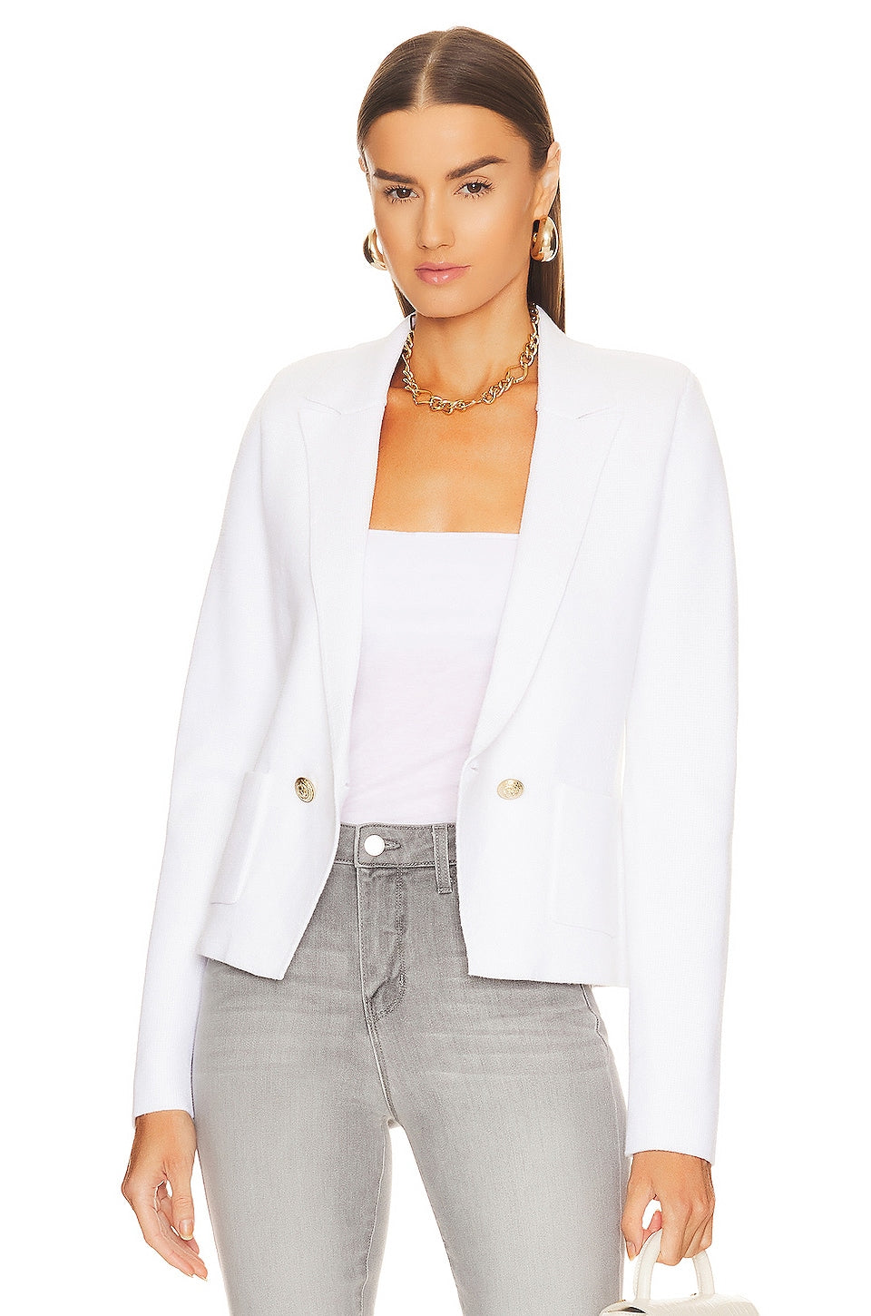 Blazer L'AGENCE Sofia Knit, white