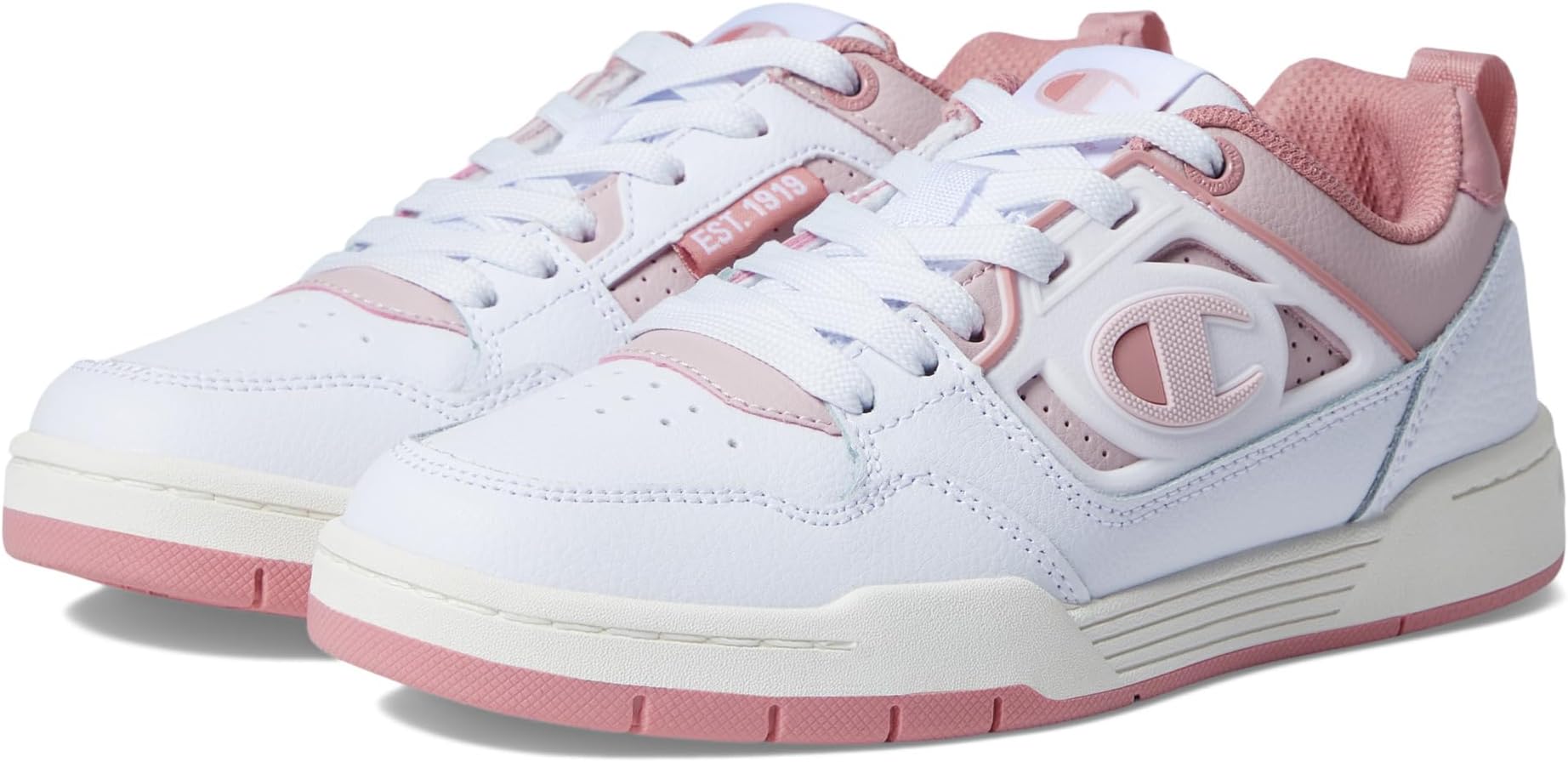 5 On 5 Lo Champion Sneakers, White/Hush Pink/Chalk