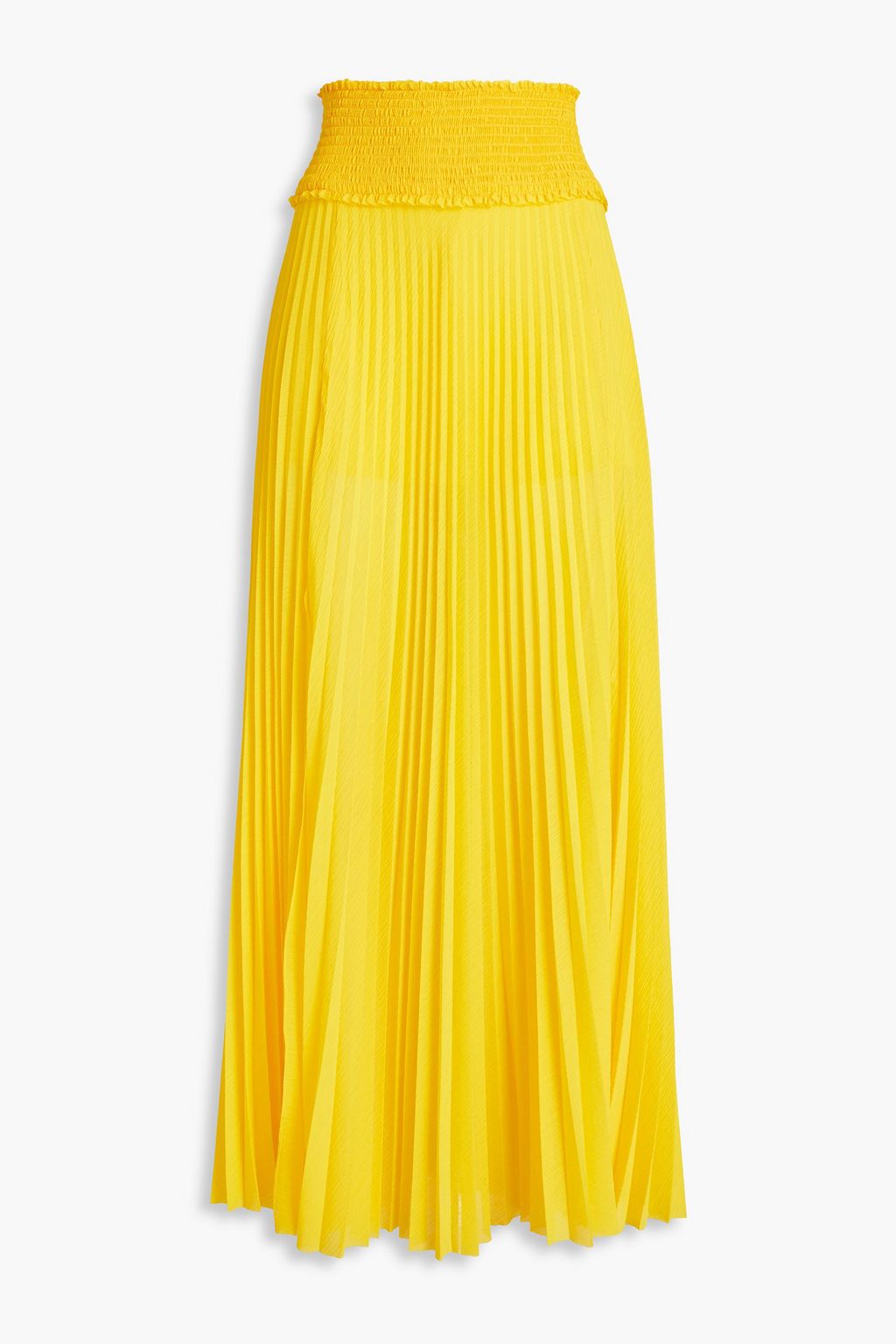 Maxi skirt with pleats and georgette BALMAIN, yellow