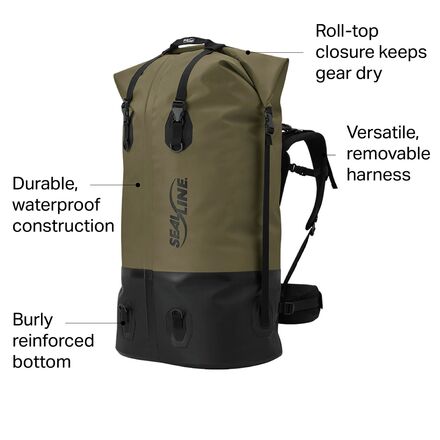 Dry bag Pro 70–120 l SealLine, brown