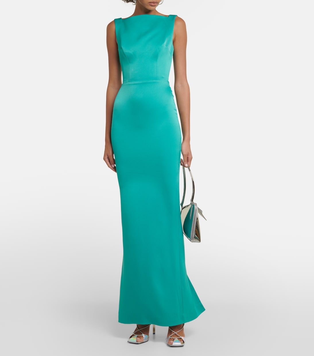 Alex Perry Satin Crepe Dress, Green