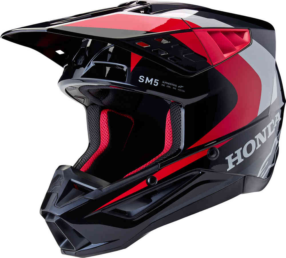 SM5 Honda Alpinestars Motocross Helmet Black Red