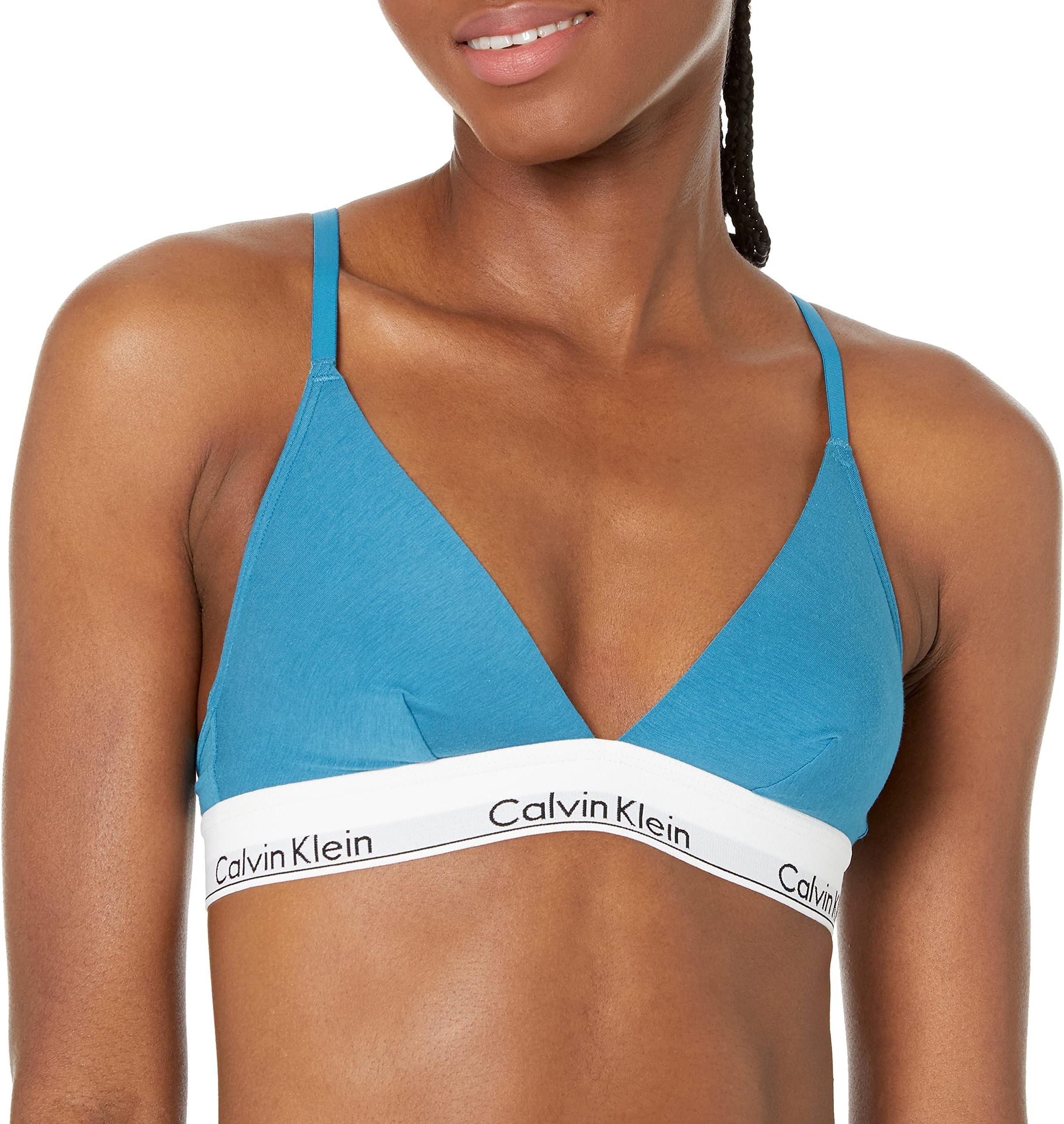 Calvin Klein Women's Contemporary Cotton Triangle Bra Tapestry Teal color