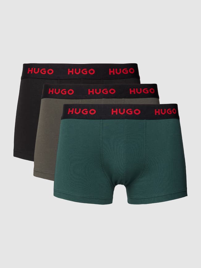 Briefs with elastic label on the waist, pack of 3 HUGO, aqua