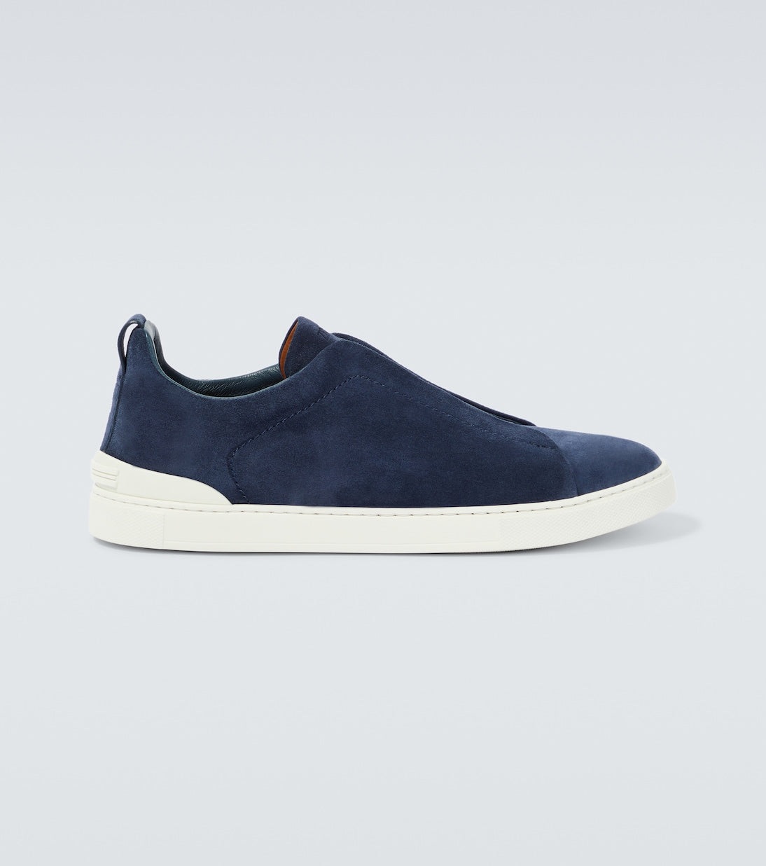 Zegna triple stitch suede sneakers, blue